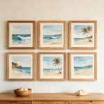 Set of 6 Square Natural Wood Gallery Frames – Wall or Tabletop Display