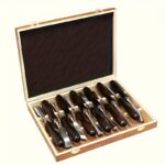12-Piece Professional Wood Carving Tool Set with Wooden Case
