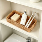 Hand-Woven Rattan Storage Tray for Bathroom & Hallway - Image 5