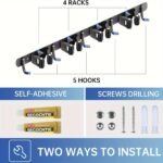Heavy-Duty Wall-Mounted Tool Holder with 4 Grips & 5 Hooks - Image 5