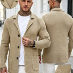 Men’s Textured Knit Blazer Cardigan
