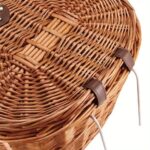 Natural Woven Bicycle Basket with Lid and Carry Handle - Image 4