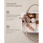 Soft Rainbow Woven Baby Storage Basket with Handles - Image 3
