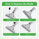 3-Piece Long-Handle Wallpaper Scraper Set with 30 Replacement Blades - Image 3