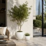 Matte White Spherical Planter Set – 2 Pieces - Image 3