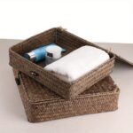 Set of 2 Natural Woven Lidded Storage Boxes - Image 7
