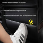 Premium PU Leather Seat-Back Organiser & Kick Protector – Beige - Image 8