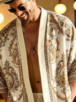 Men’s Baroque-Print Kimono Resort Shirt - Image 2