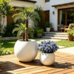 Matte White Spherical Planter Set – 2 Pieces - Image 7