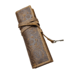 Vintage Embossed Genuine-Leather Artist’s Pencil & Brush Roll - Image 5