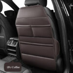 Premium PU Leather Seat-Back Organiser & Kick Protector – Beige - Image 7