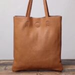 Cognac Top-Grain Leather Minimalist Tote - Image 11