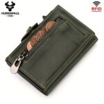 Forest Green Crazy-Horse Leather RFID Card Wallet - Image 4