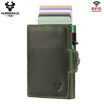 Forest Green Crazy-Horse Leather RFID Card Wallet