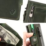Forest Green Crazy-Horse Leather RFID Card Wallet - Image 15