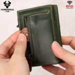 Forest Green Crazy-Horse Leather RFID Card Wallet - Image 9