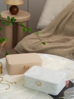 White Marble-Effect Jewellery Box with Removable Tray & Necklace Storage - Image 11