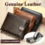Black Top-Grain Leather Wallet with Secure Tab Closure - Image 2