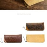 Hand-Carved Dark Brown Full-Grain Leather Glasses Case - Image 2
