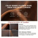 Men’s Vintage RFID Trifold Wallet — Dark Brown Crazy Horse Leather - Image 4