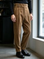 Men’s Double-Pleat Cotton Corduroy Trousers — Adjustable Side Tabs - Image 4