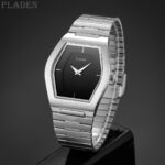 PLADEN Unisex Tonneau Stainless-Steel Watch — Black Dial