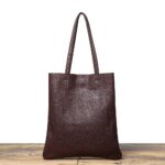 Cognac Top-Grain Leather Minimalist Tote - Image 4