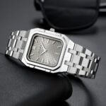 PLADEN Minimalist Square Stainless-Steel Watch — Black Dial - Image 3