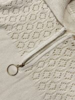 Openwork Viscose Knit Polo Top - Image 4