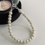 Natural Freshwater Pearl & Sterling Silver Bracelet - Image 4