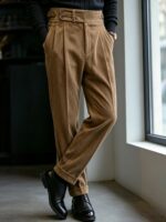Men’s Double-Pleat Cotton Corduroy Trousers — Adjustable Side Tabs - Image 5