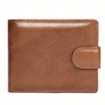 Black Top-Grain Leather Wallet with Secure Tab Closure - Image 4