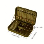 Olive Velvet Travel Jewellery Box with Necklace Storage - Image 2