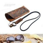 Hand-Carved Dark Brown Full-Grain Leather Glasses Case - Image 10