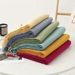 Cashmere-Wool Blend Fringed Winter Scarf - Image 8