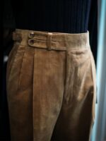 Men’s Double-Pleat Cotton Corduroy Trousers — Adjustable Side Tabs
