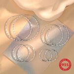 Diamond-Cut Classic Hoop Earrings in Sterling Silver - Image 6