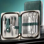 Heritage 11-Piece Leather Pedicure & Nail-Care Set — Dark Green - Image 6