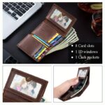 Men’s Vintage RFID Trifold Wallet — Dark Brown Crazy Horse Leather - Image 7