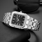 PLADEN Minimalist Square Stainless-Steel Watch — Black Dial - Image 6