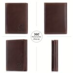 Men’s Vintage RFID Trifold Wallet — Dark Brown Crazy Horse Leather - Image 8
