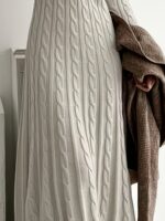 Textured Cable-Knit Midi Dress - Image 5