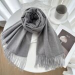Cashmere-Wool Blend Fringed Winter Scarf - Image 12