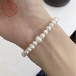 Natural Freshwater Pearl & Sterling Silver Bracelet - Image 5