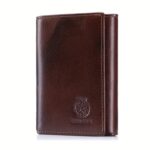 Men’s Vintage RFID Trifold Wallet — Dark Brown Crazy Horse Leather - Image 9