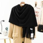 Cashmere-Wool Blend Fringed Winter Scarf - Image 17