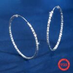 Textured Classic Hoop Earrings in Sterling Silver