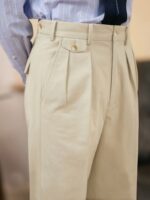 Men’s Pure-Cotton Pleated Chino Trousers — Adjustable Waist