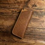 Hand-Carved Dark Brown Full-Grain Leather Glasses Case - Image 9
