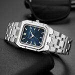 PLADEN Minimalist Square Stainless-Steel Watch — Black Dial - Image 4